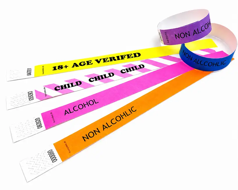 Fehlbedruckte Papierarmbänder
