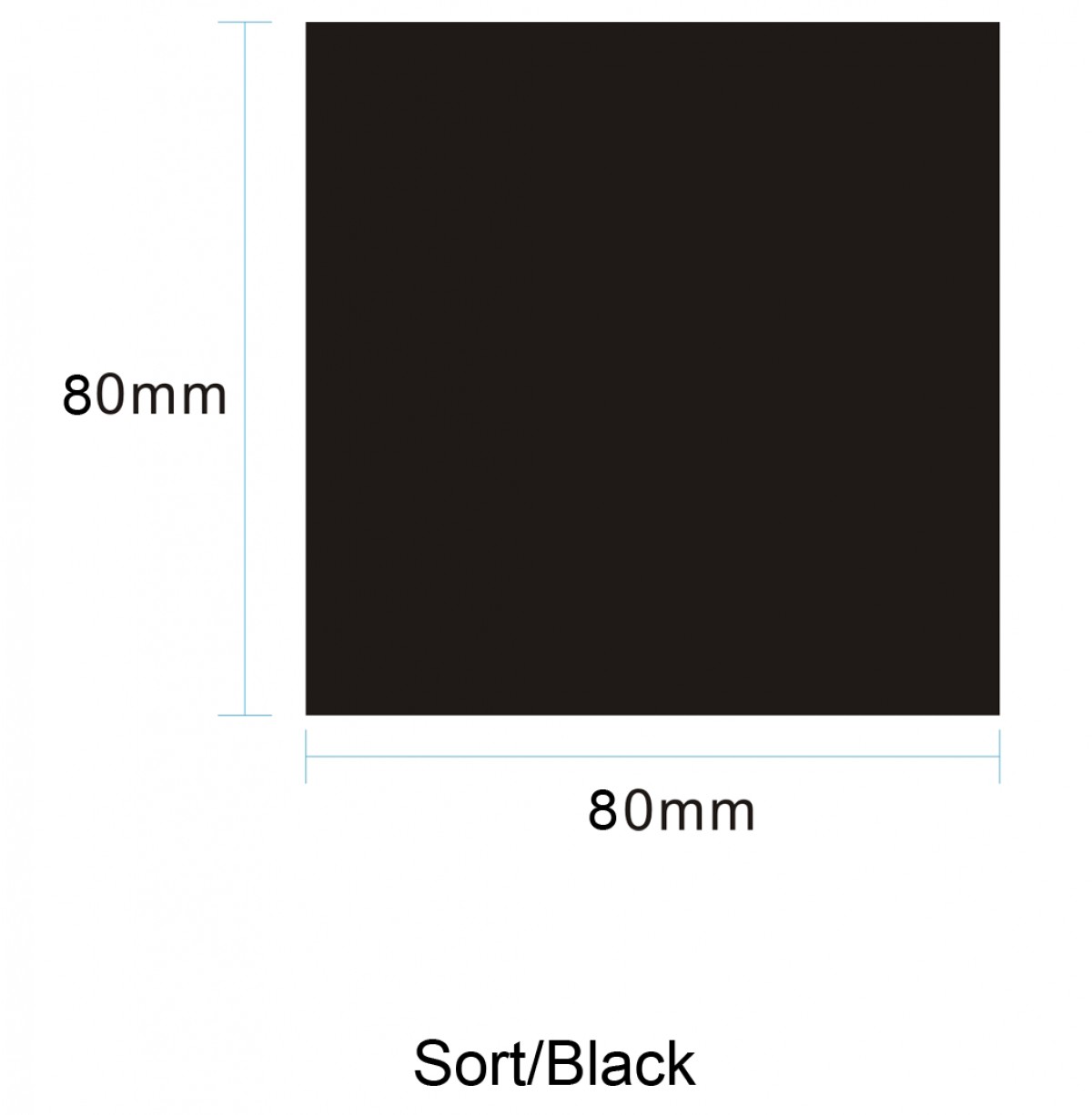 Sort/Black 80x80mm