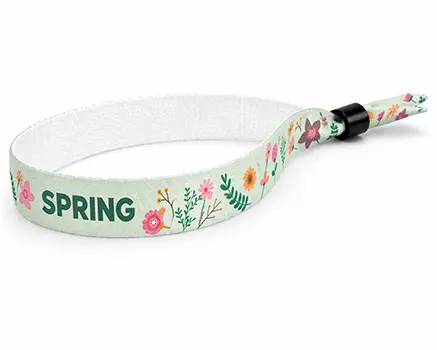Festivalbändchen mit Blumen in Grüntönen