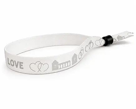 Weiße Festivalbändchen für Hochzeiten