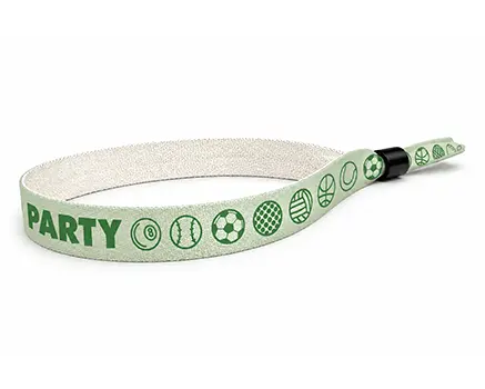 Grüne Festivalbändchen mit Bällen