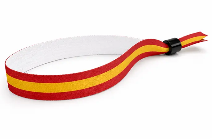 Festivalbändchen mit roten und gelben Streifen – Spanien