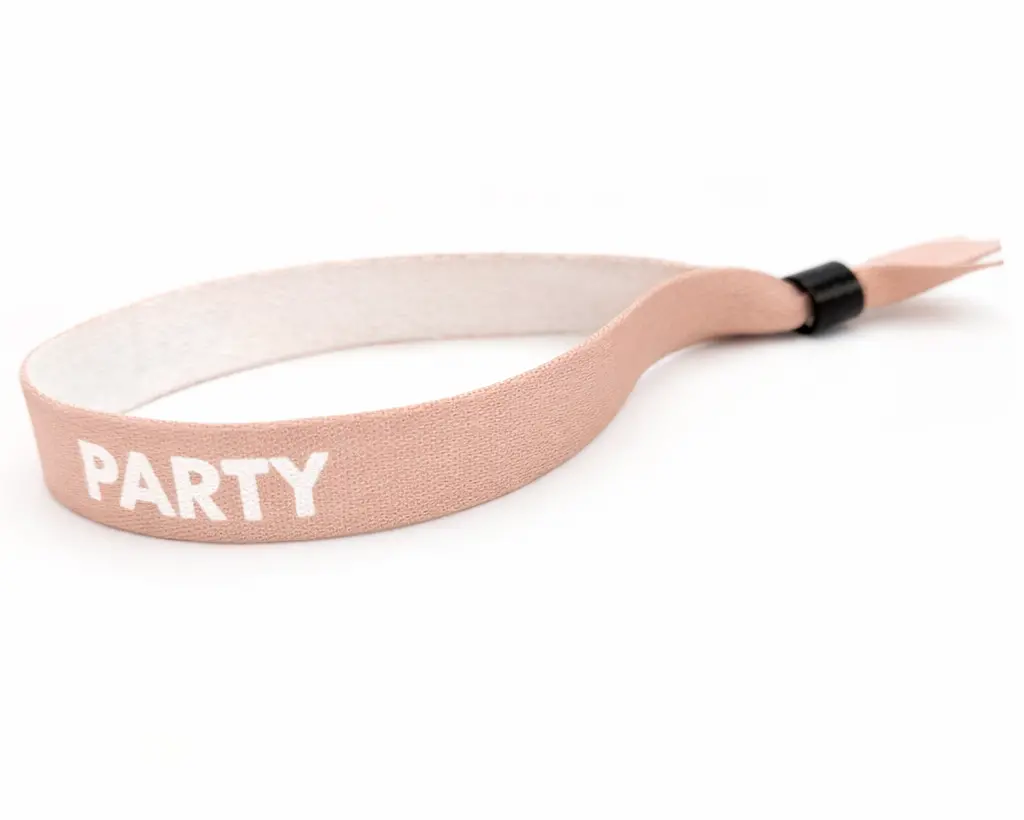 Roséfarbene Festivalbändchen